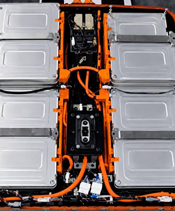 Technician testing high-voltage EV battery pack state of health and cell degradation
